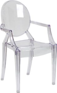 Clear Ghost Chair With Arms Rentals