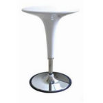 white adjustable Round bar table