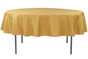 72 inch-Round-Polyester-Tablecloth-Gold