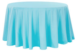 Round Tablecloth Aqua Blue 108"