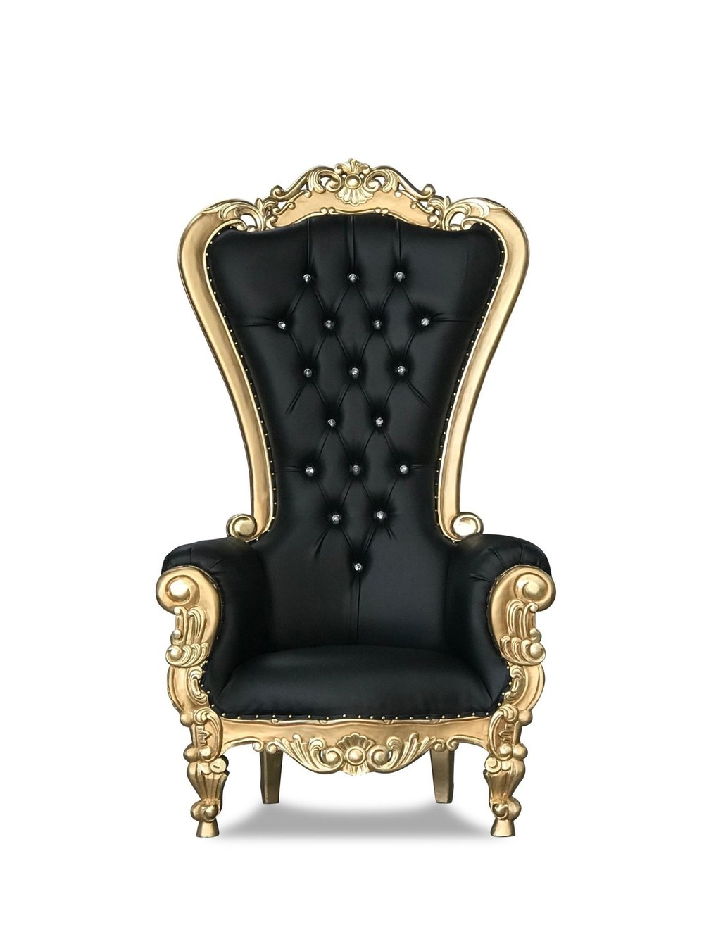 Black and Gold Throne Chair