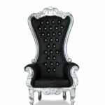 Black and Silver Throne Chair