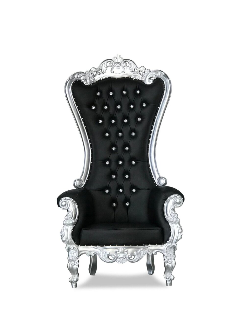 Black and Silver Throne Chair