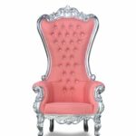 Pink and Silver Throne Chair