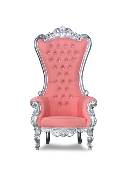 Pink and Silver Throne Chair