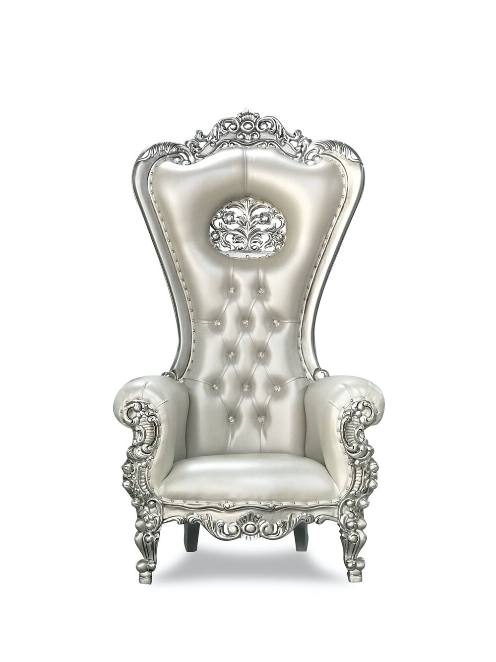 Silver and Silver Throne Chair