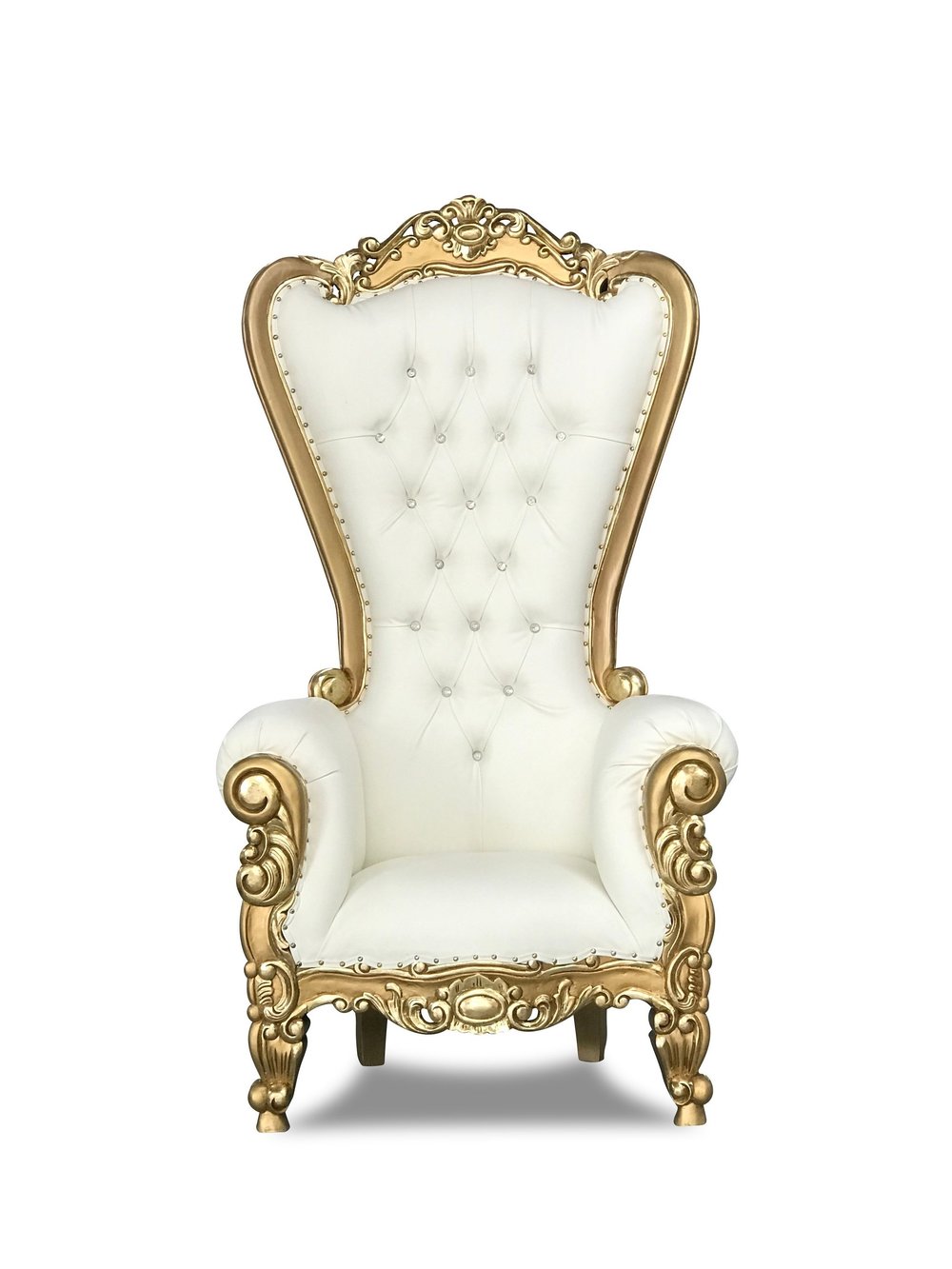 White and Gold Throne Chair