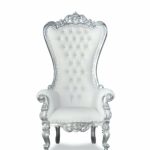 White and Silver Throne Chair