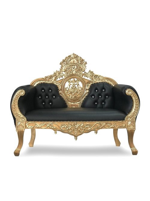 65" Halo Settee • Gold/Black