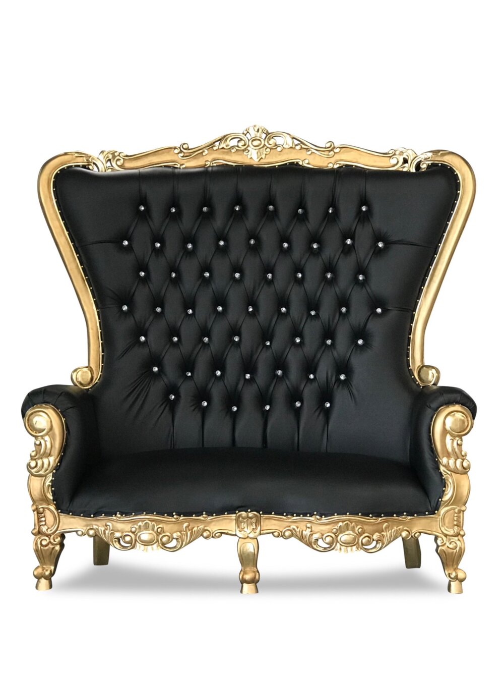 Black and Gold Double Throne Chair