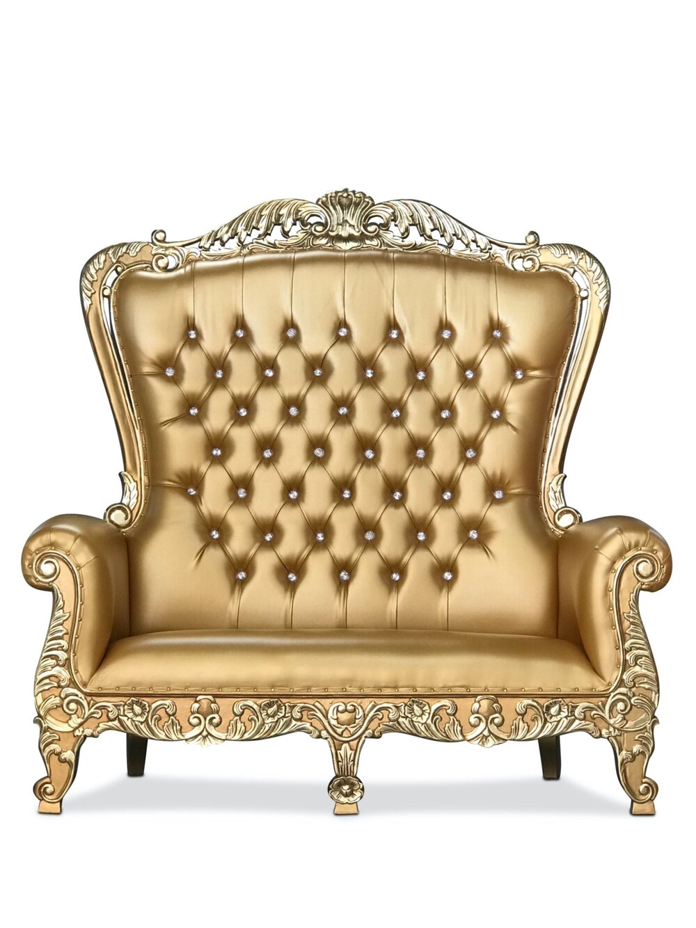 Gold and Gold Double Throne Chair