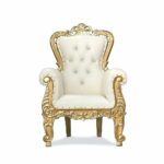 Kids Ivory and Gold Throne Chair