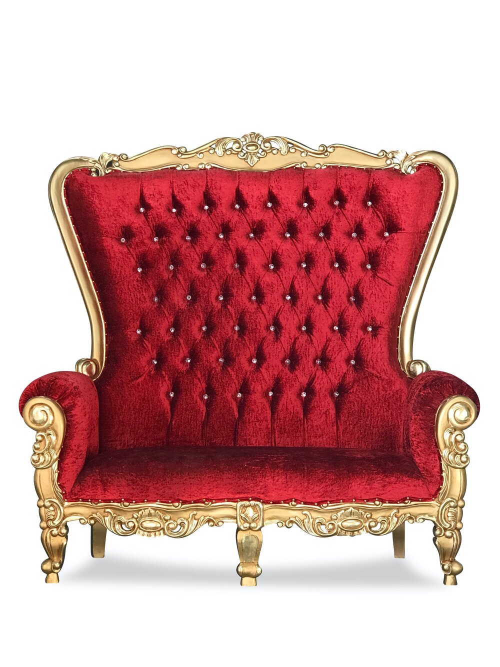 Red and Gold Double Throne Chair