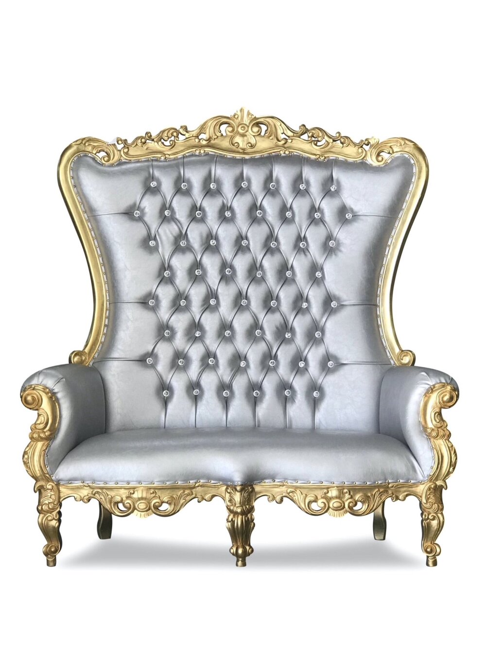 Silver and Gold Double Throne Chair