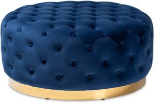 Baxton Studio Ottomans, Royal Blue:Gold