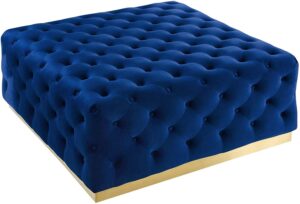 Modway EEI-4325-NAV Ensconce Tufted Performance Velvet Square Ottoman, Navy