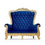 Blue And Gold Double Throne Chair