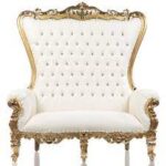 White And Gold Double Throne Chair