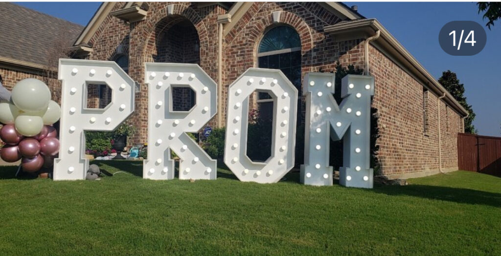 Marquee Prom letters