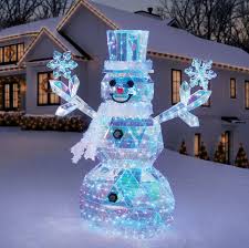 6' Pre-Lit Prismatic Snowman