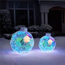 Pre-Lit Prismatic Ornaments, Set of 2