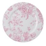 French Toile Acrylic Charger Plate - Pink