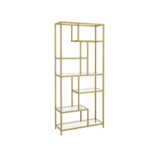 VASAGLE 6 Tier Gold Glass Shelf Rental