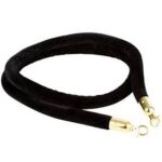 Black stanchion rope with brass hook hardware