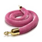 Pink stanchion rope with brass hook hardware