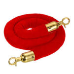 Red Stanchion Rope With Brass hook Hardware Rentals