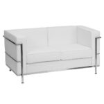 Dallas White Leather Loveseat Rentals