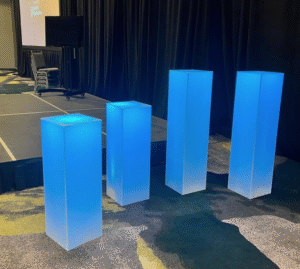 Acrylic Wedding Columns rentals.