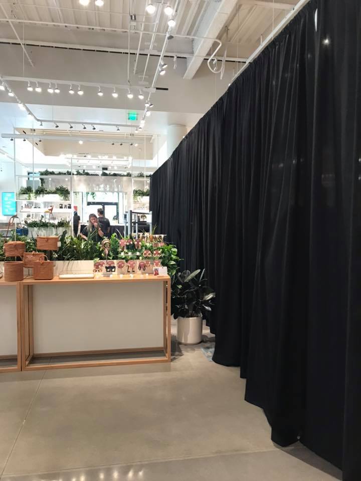 Black Pipe And Drape Wall Divider Rentals