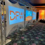 Stretch Projection screens on Trussing frame Rentals in Dallas DFW