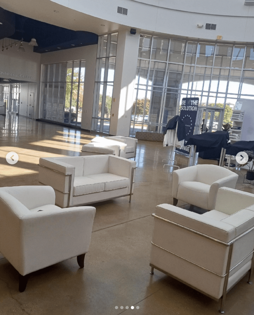 White Leather Furniture Rentals in Dallas-ForthWorth
