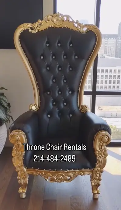 Black And Gold Throne Chair Rentals - Dallas