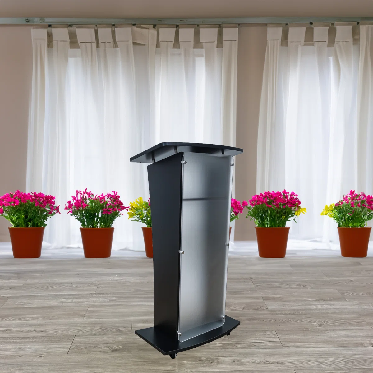 Acrylic Black Podium Lectern Rentals In Dallas DFW