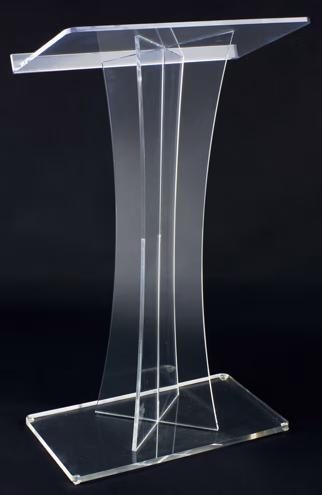 Clear Curve Acrylic Podium Lectern Rentals In All Dallas DFW Area