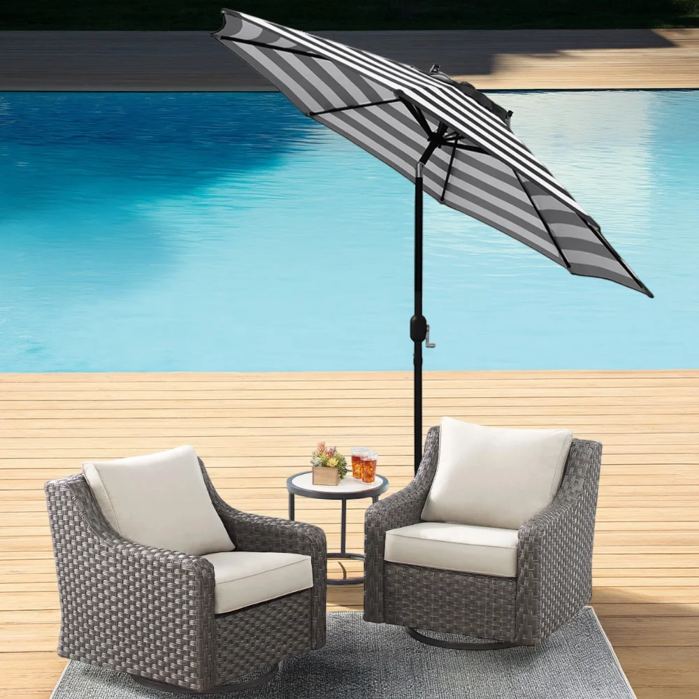 Black And White Striped Patio Umbrella Rentals in Dallas DFW