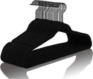 Black Velvet Hanger Rentals. Rent black velvet hangers in Dallas TX. $0.50 each, non-slip velvet coating, 360-degree swivel hooks, holds 10 lbs. Space-saving design for events & retail. Minimum 24 hangers. Serving all Dallas zip code areas. Delivery available. Call 214-484-2489.