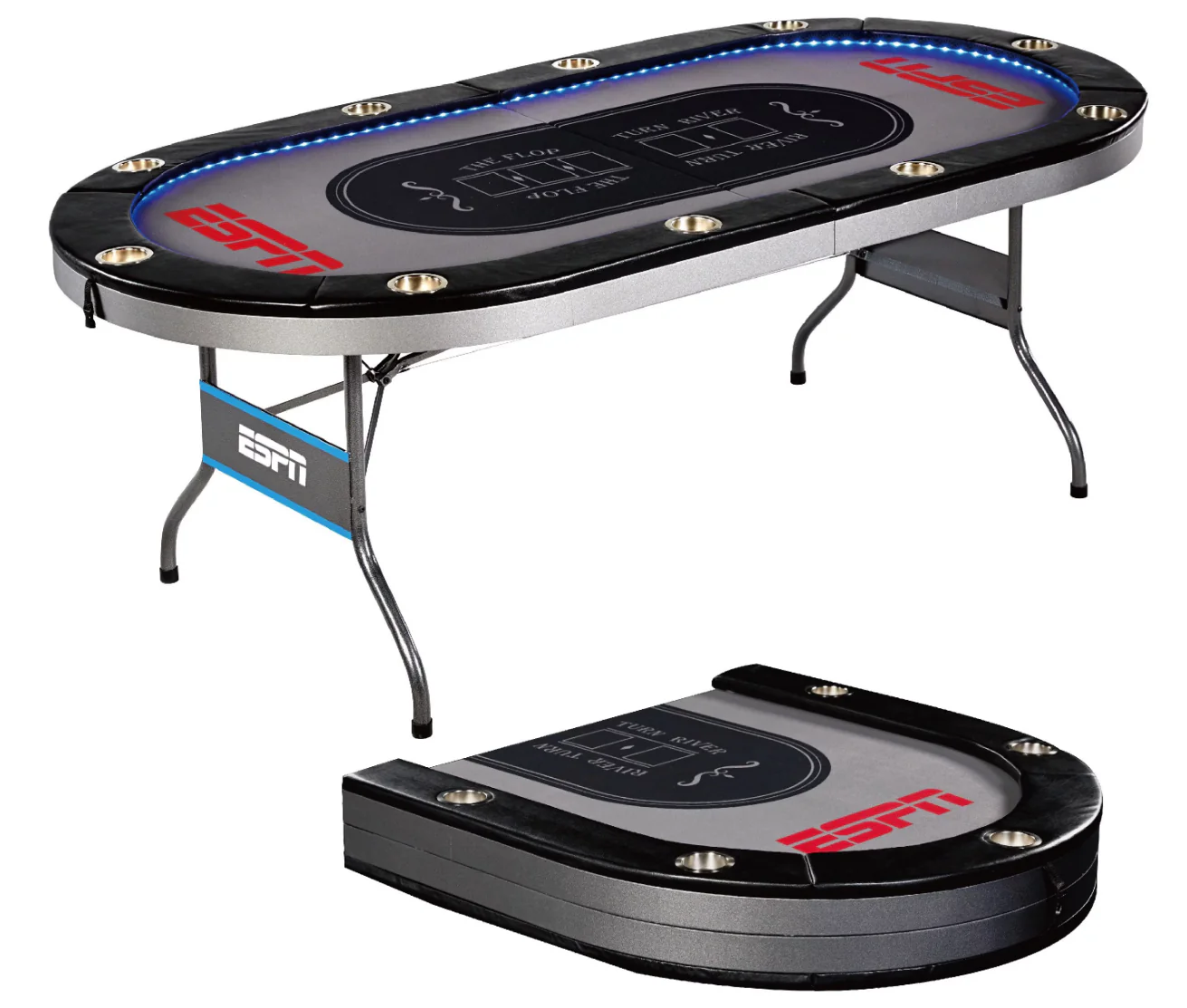 Poker Table Rentals with LED Light Rentals in All Dallas DFW Area