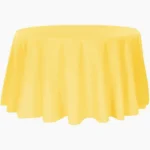 120 Round Canary Yellow Polyester Tablecloth Linen Rentals in Dallas DFW