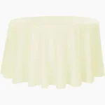 120 Round Ivory Polyester Tablecloth Linen Rentals in Dallas DFW