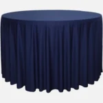 120 Round Navy Blue Polyester Tablecloth Linen Rentals in Dallas DFW