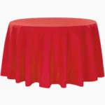 120 Round Red Polyester Tablecloth Linen Rentals in Dallas DFW