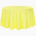 120 Round Yellow Polyester Tablecloth Linen Rentals in Dallas DFW