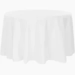 120 White Round Polyester Tablecloth Linen Rentals In Dallas DFW