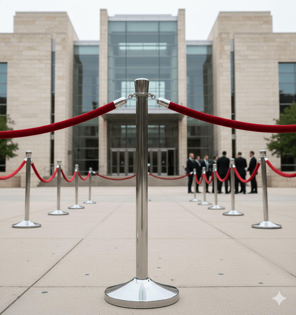 Chrome Stanchion Pole Rentals in The Dallas DFW area