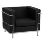 Black Leather Chair With Metal Casing Rentals