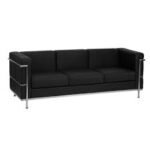Black Leather Sofa With Metal Casing Rentals
